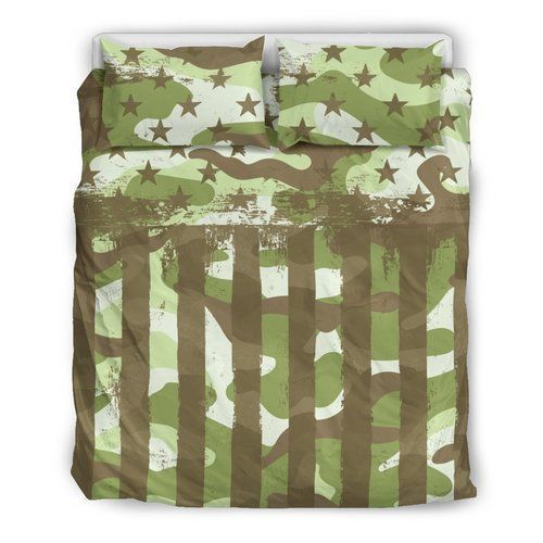American Patriot Camouflage Green Camo Bedding Set