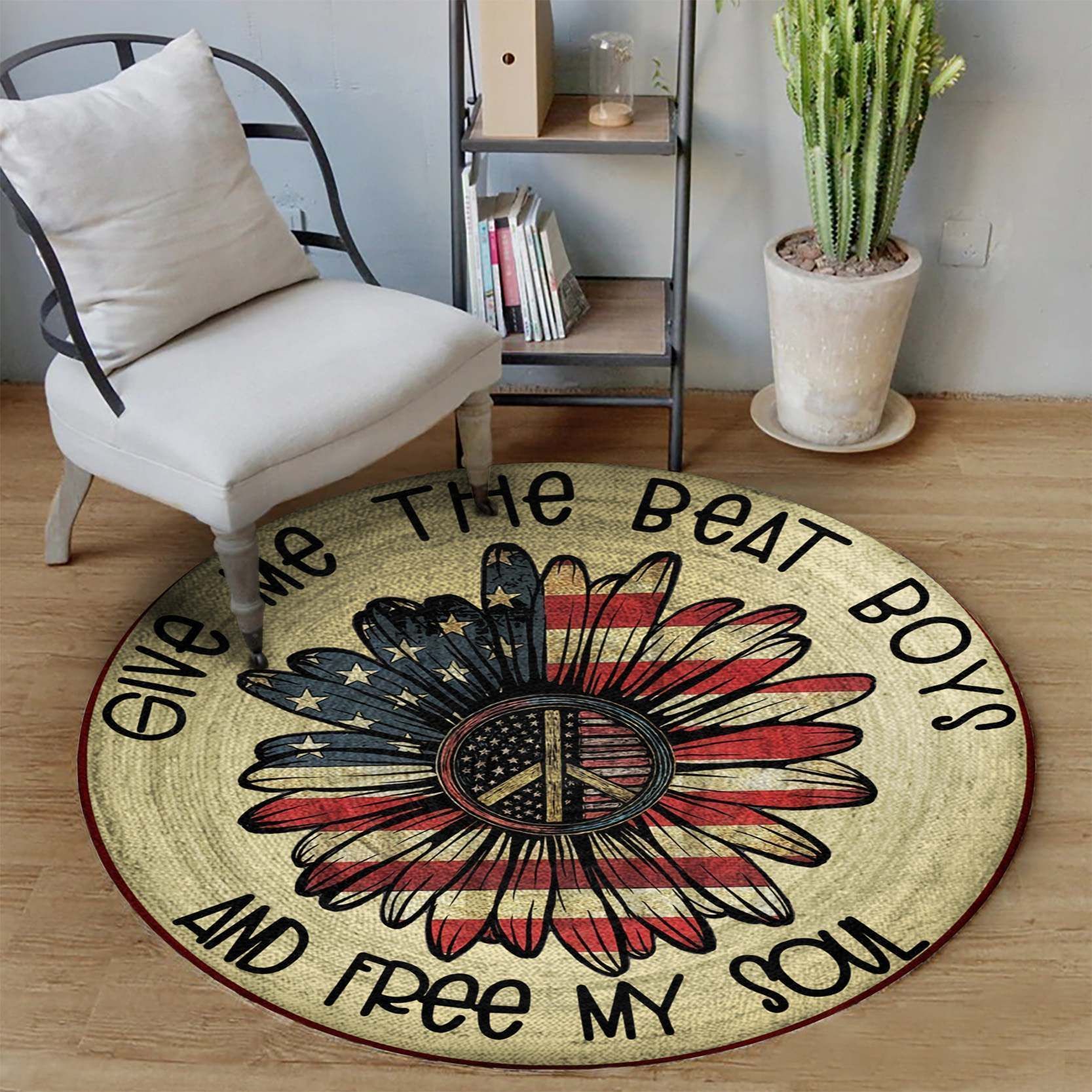 American Peace Sunflower Round Carpet