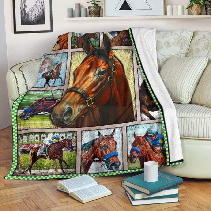 American Pharoah Horse Sherpa Fleece Blanket