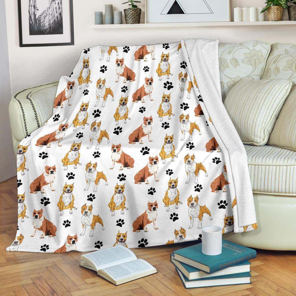 American Pit Bull Terrier Paw Blanket