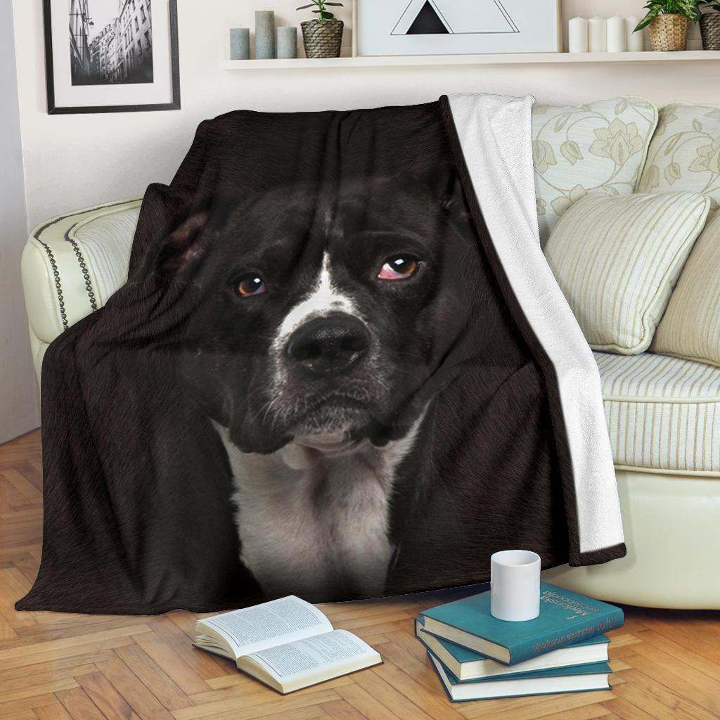 American Pitbull Terrier Face Hair Blanket