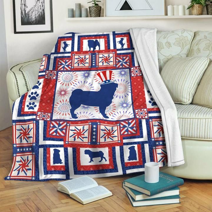 American Pug Sherpa Fleece Blanket