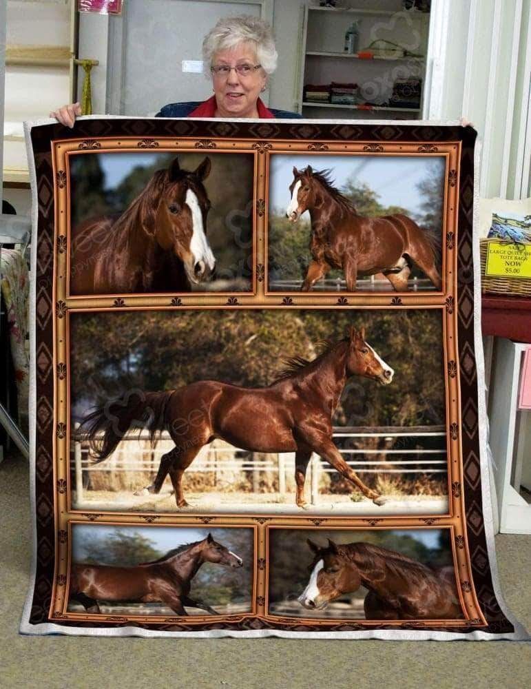 American Quarter Horse Sherpa Fleece Blanket