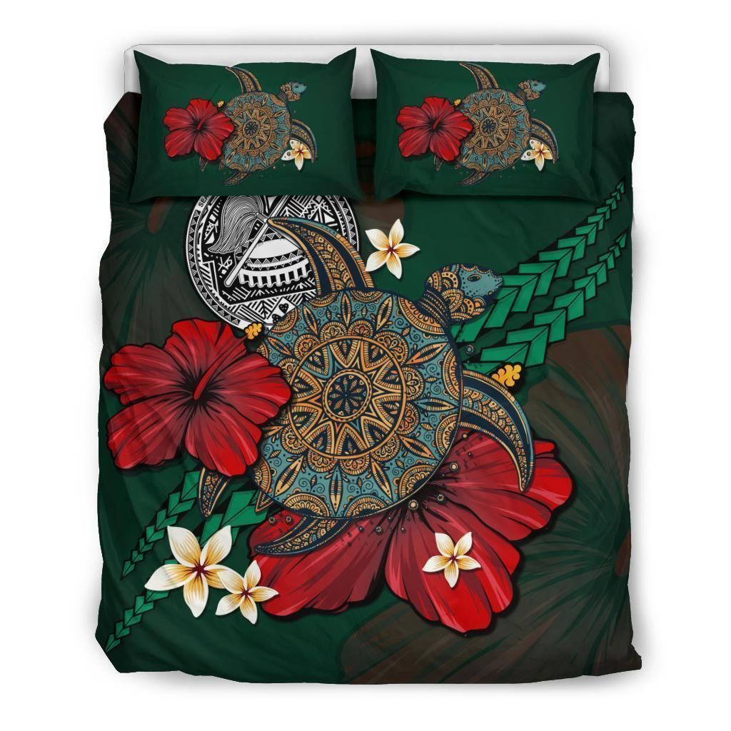 American Samoa Green Turtle Tribal Bedding Set