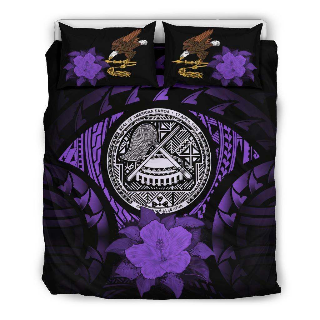 American Samoa Purple Hibiscus Bedding Set