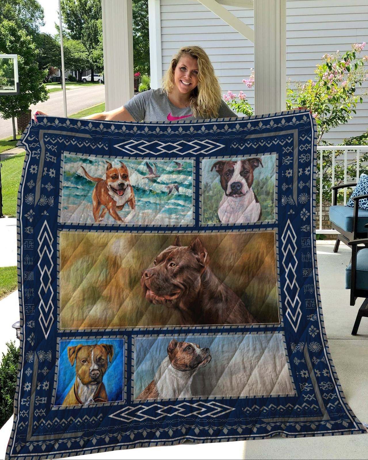 American Staffordshire Terrier Quilt Blanket DHC2911234VT