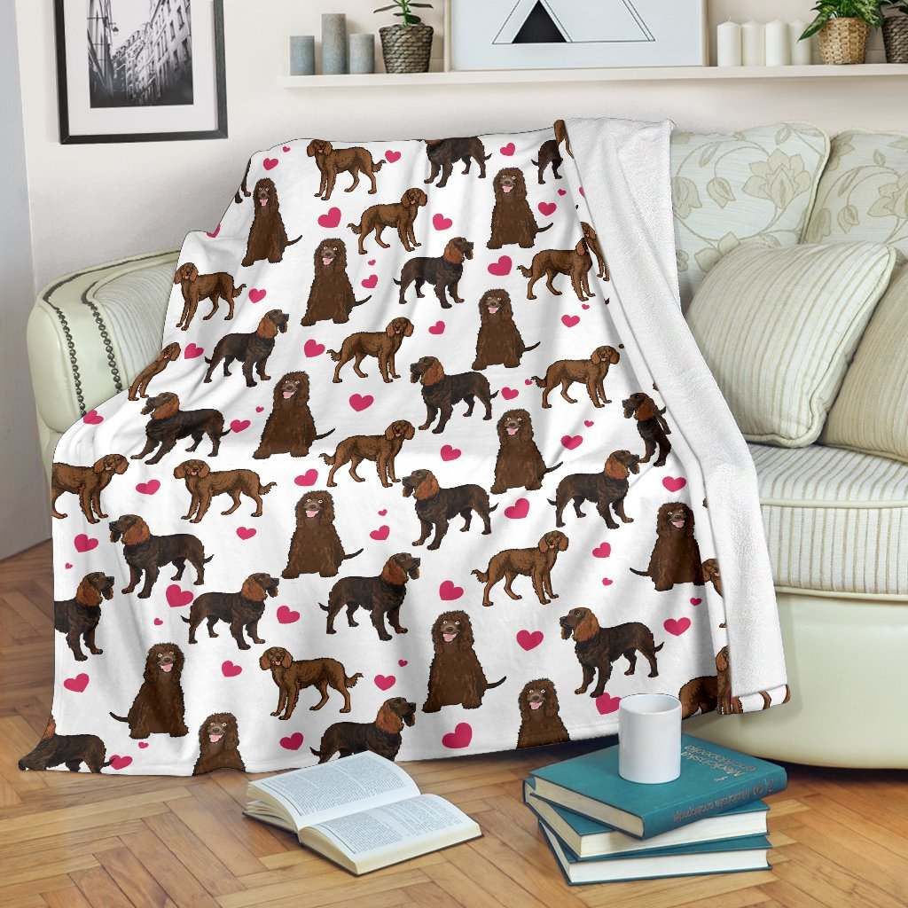 American Water Spaniel Heart Blanket