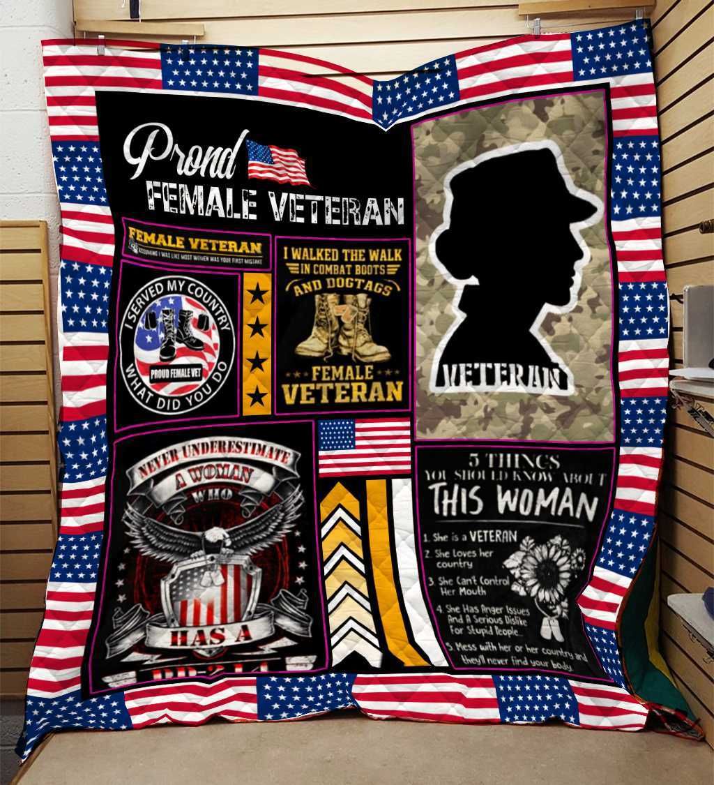 American Women Veteran Quilt Blanket Dhc03011075Dd
