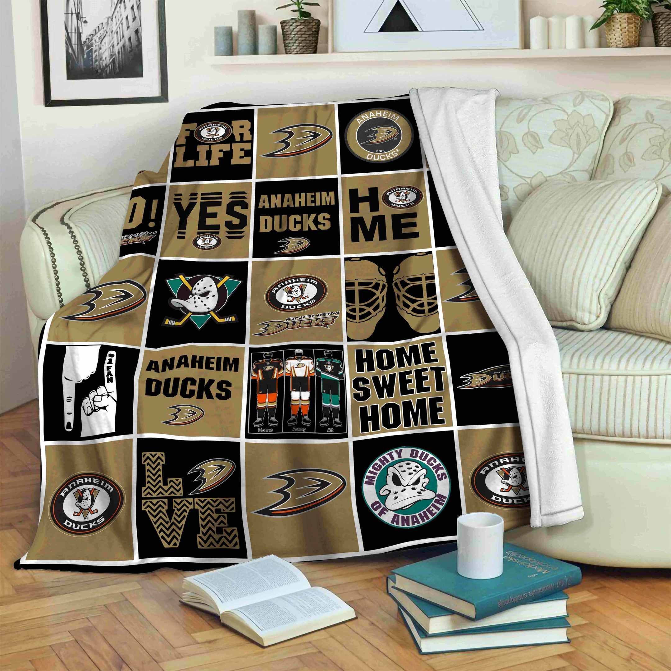 Anaheim-Ducks Sherpa Fleece Blanket Sleepy
