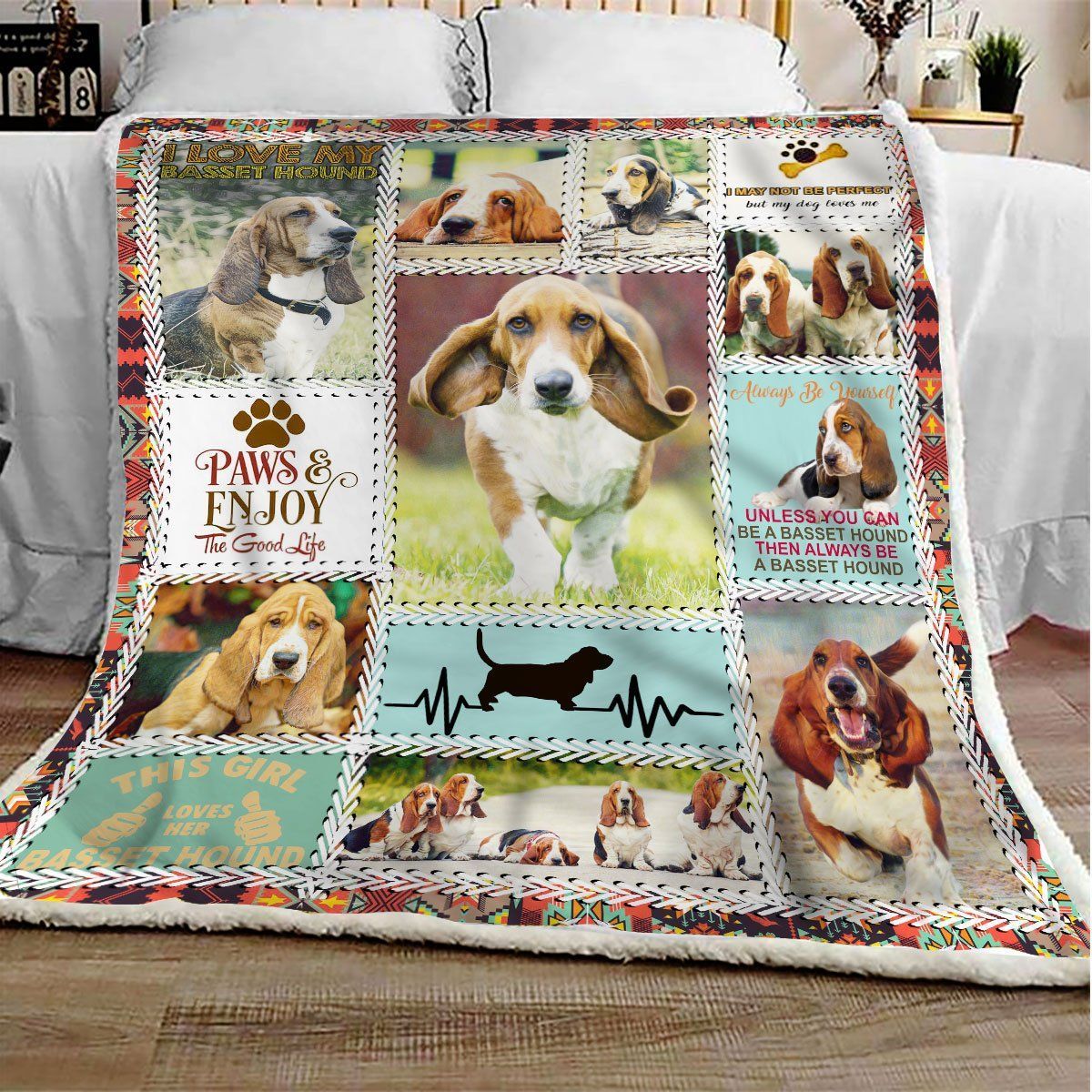 Anatomy Basset Hound Sherpa Fleece Blanket