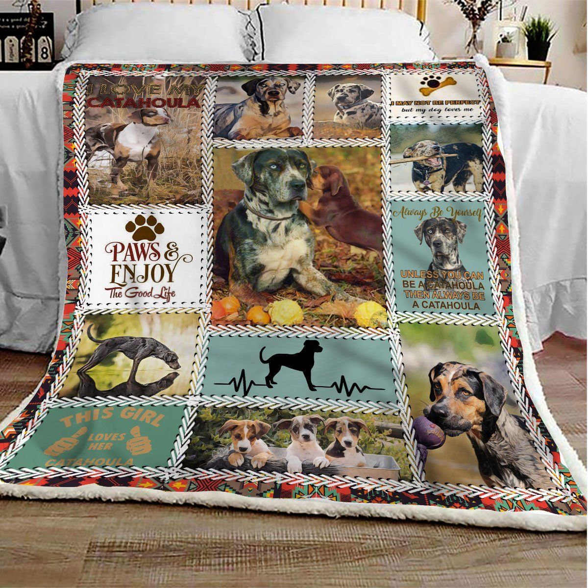 Anatomy Catahoula Sherpa Fleece Blanket