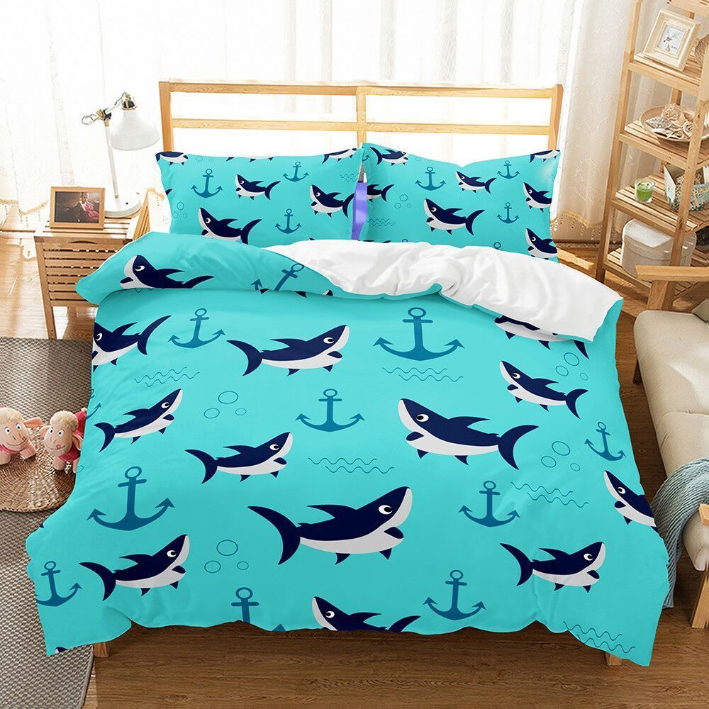 Anchor And Shark Bedding Set