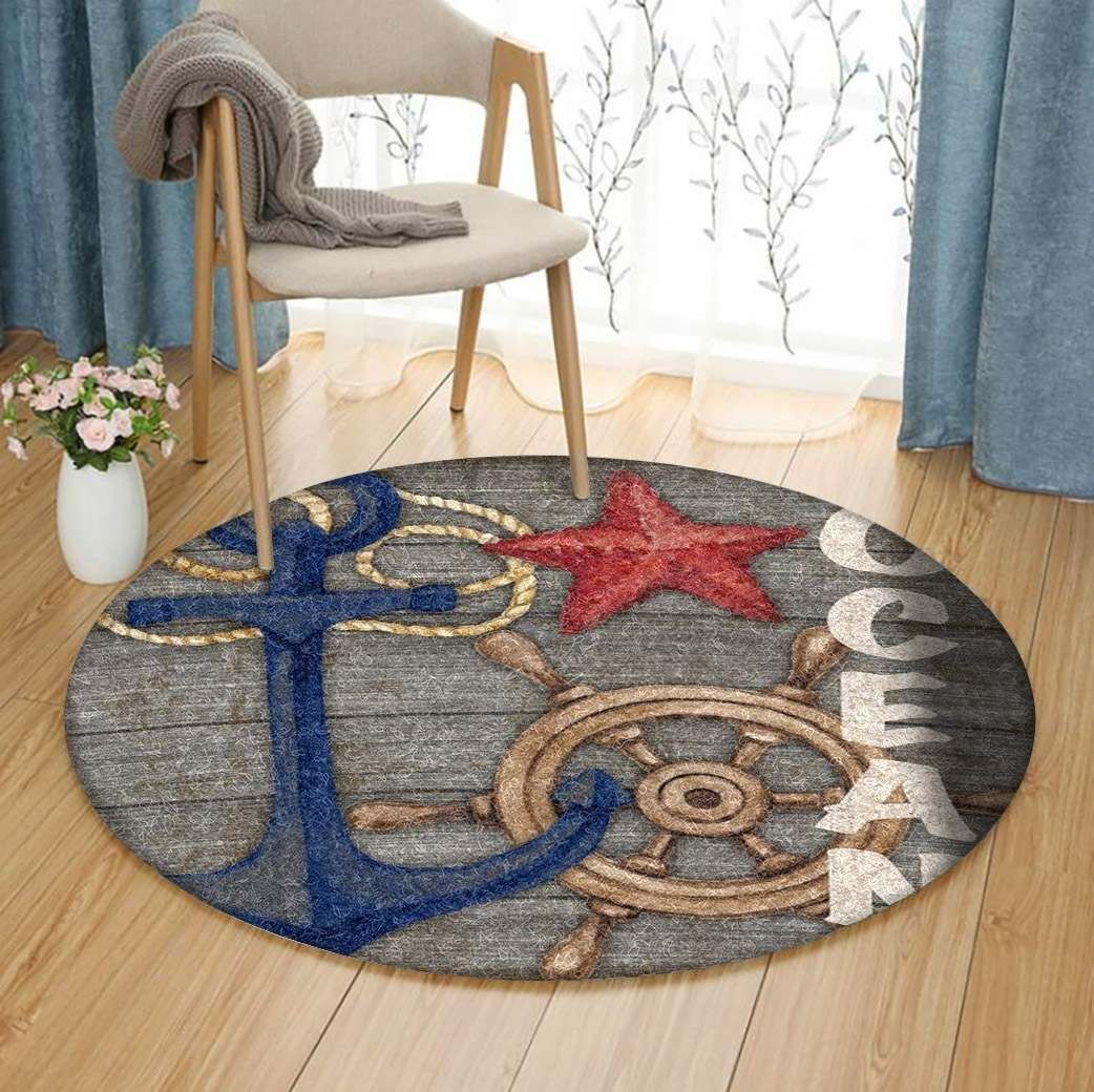 Anchors Round Carpet