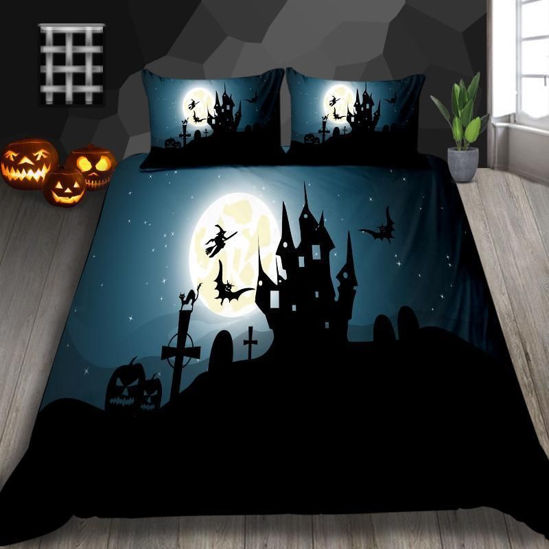 Ancient Castle King Halloween Witch 3D Bedding Set