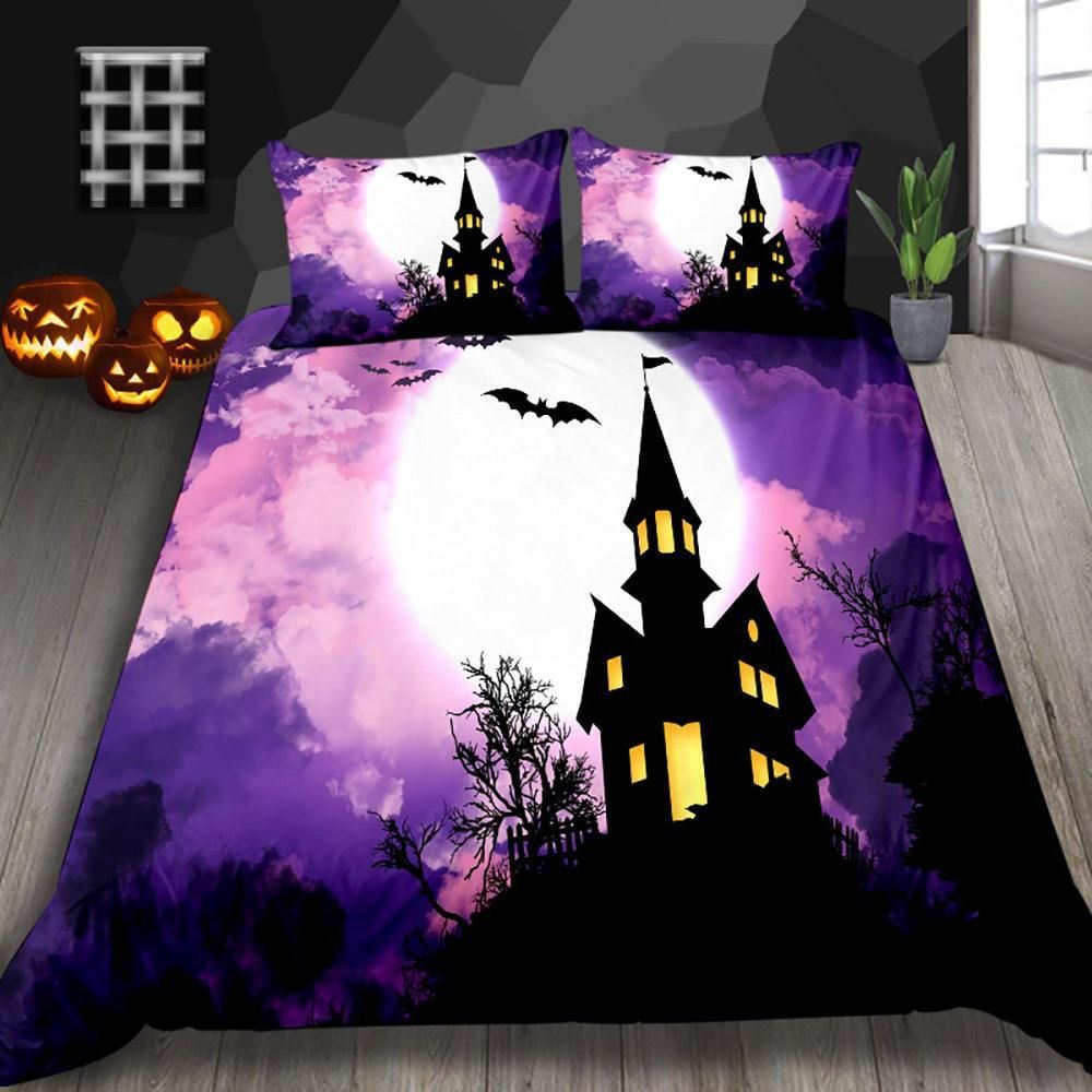 Ancient Castle Moonlight Halloween Bedding Set