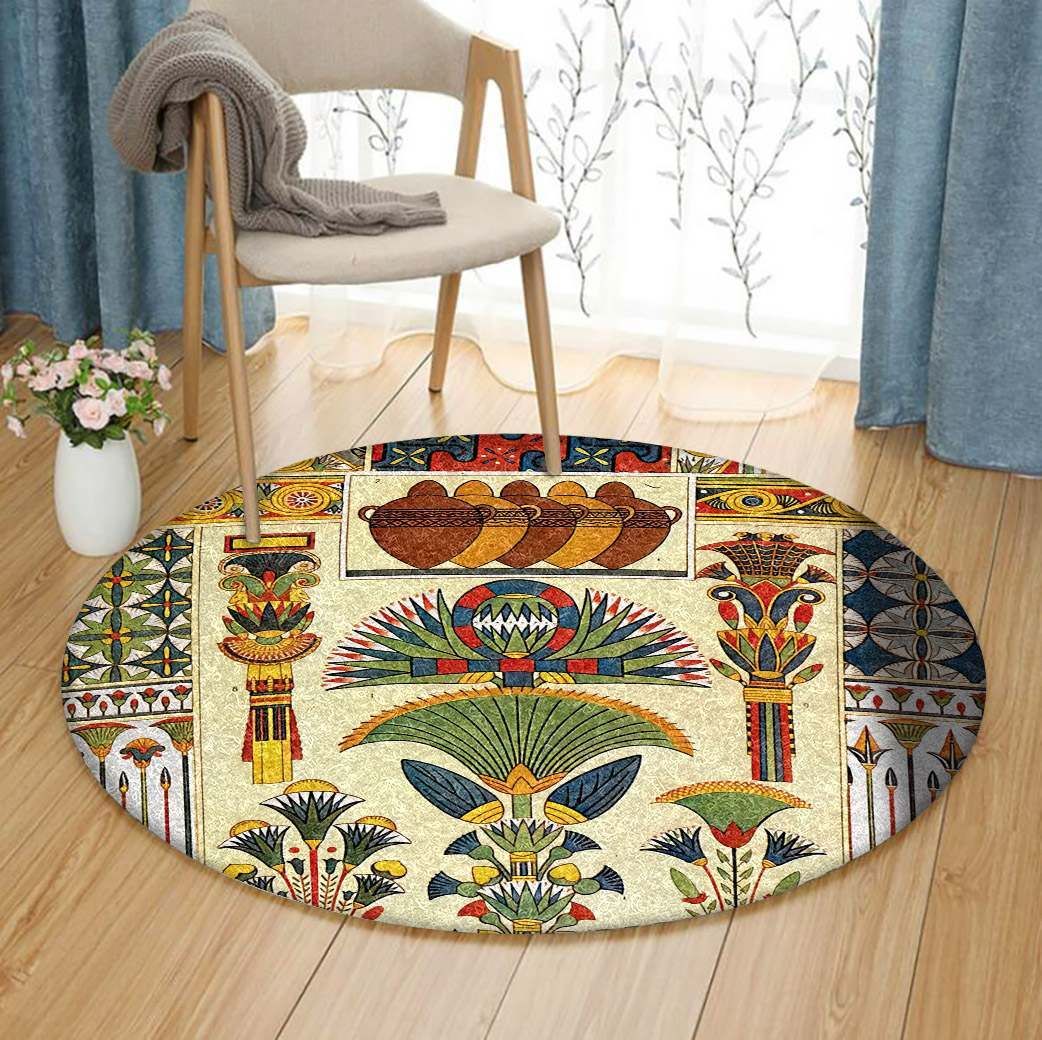 Ancient Egypt Ornaments Round Carpet