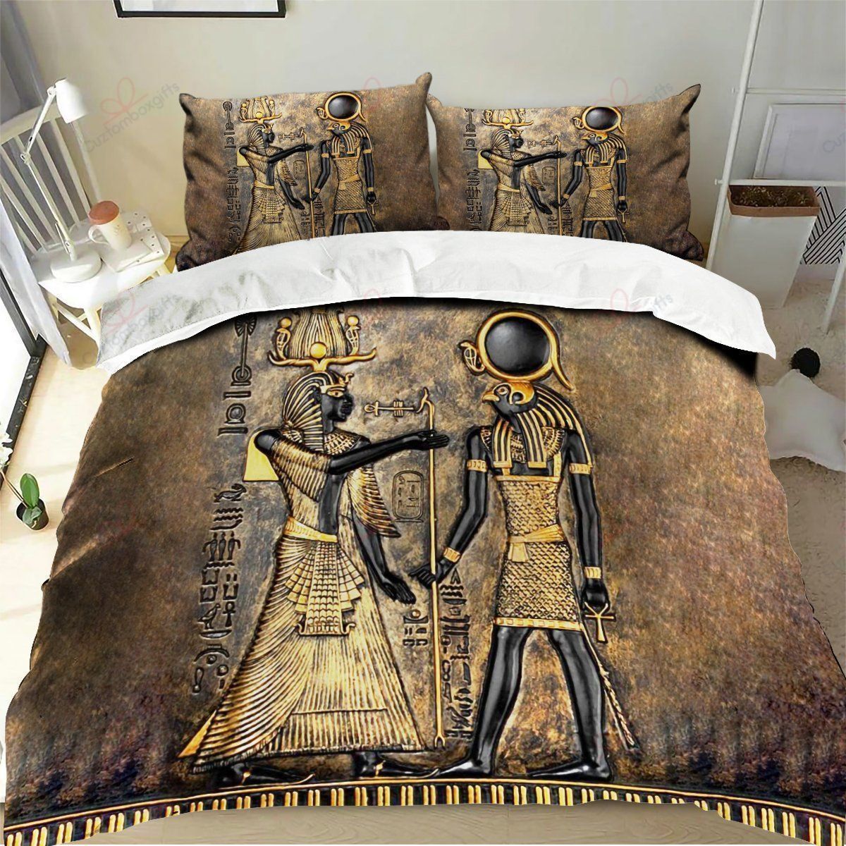 Ancient Egypt Pharaoh And Horus Bedding Set