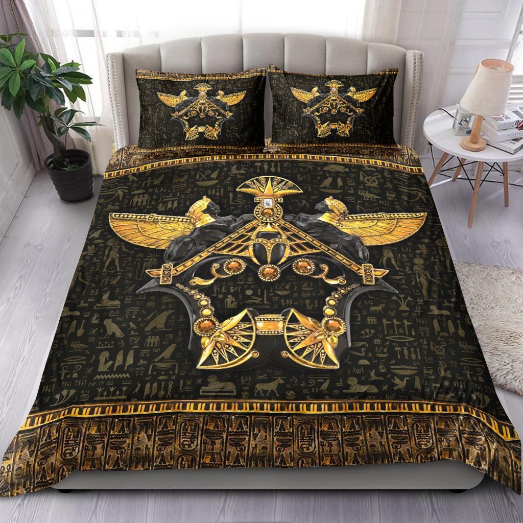 Ancient Egypt Scarab Beetle Golden Bedding Set