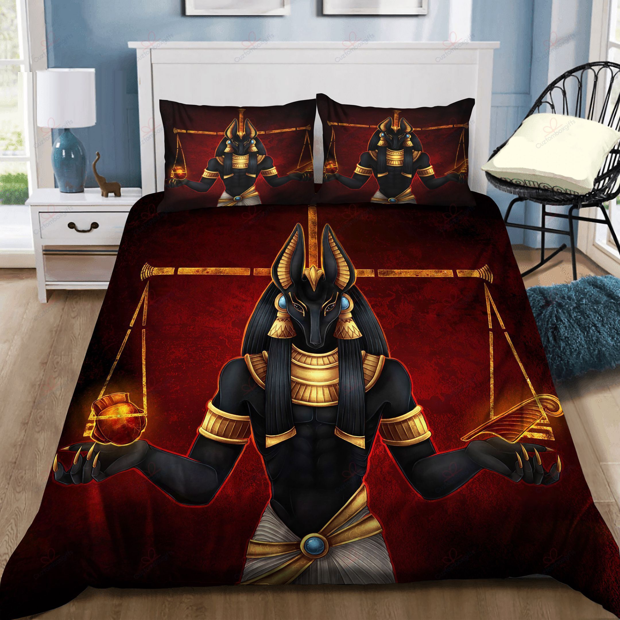 Ancient Egyptian Anubis God Bedding Set