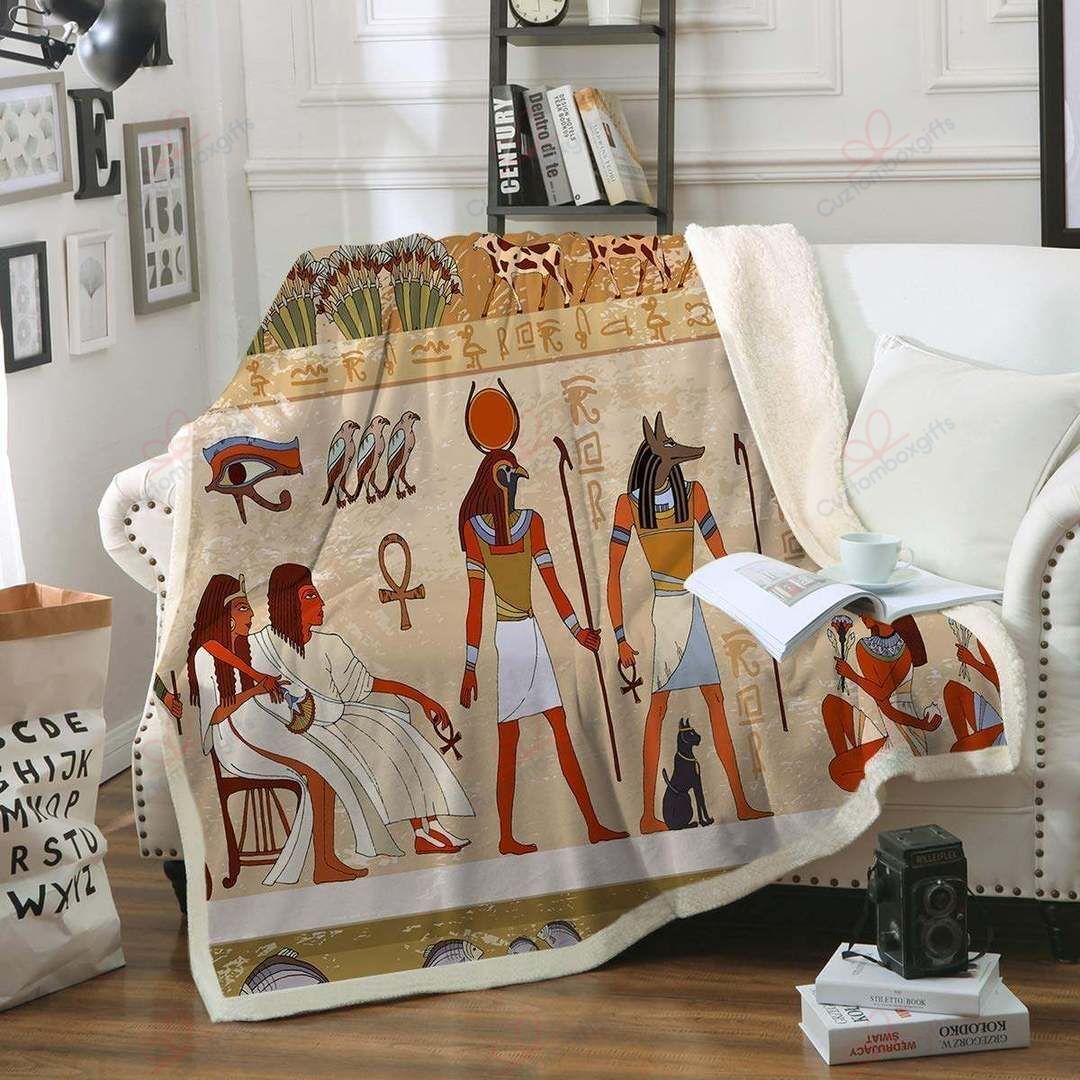 Ancient Egyptian Sherpa Fleece Blanket