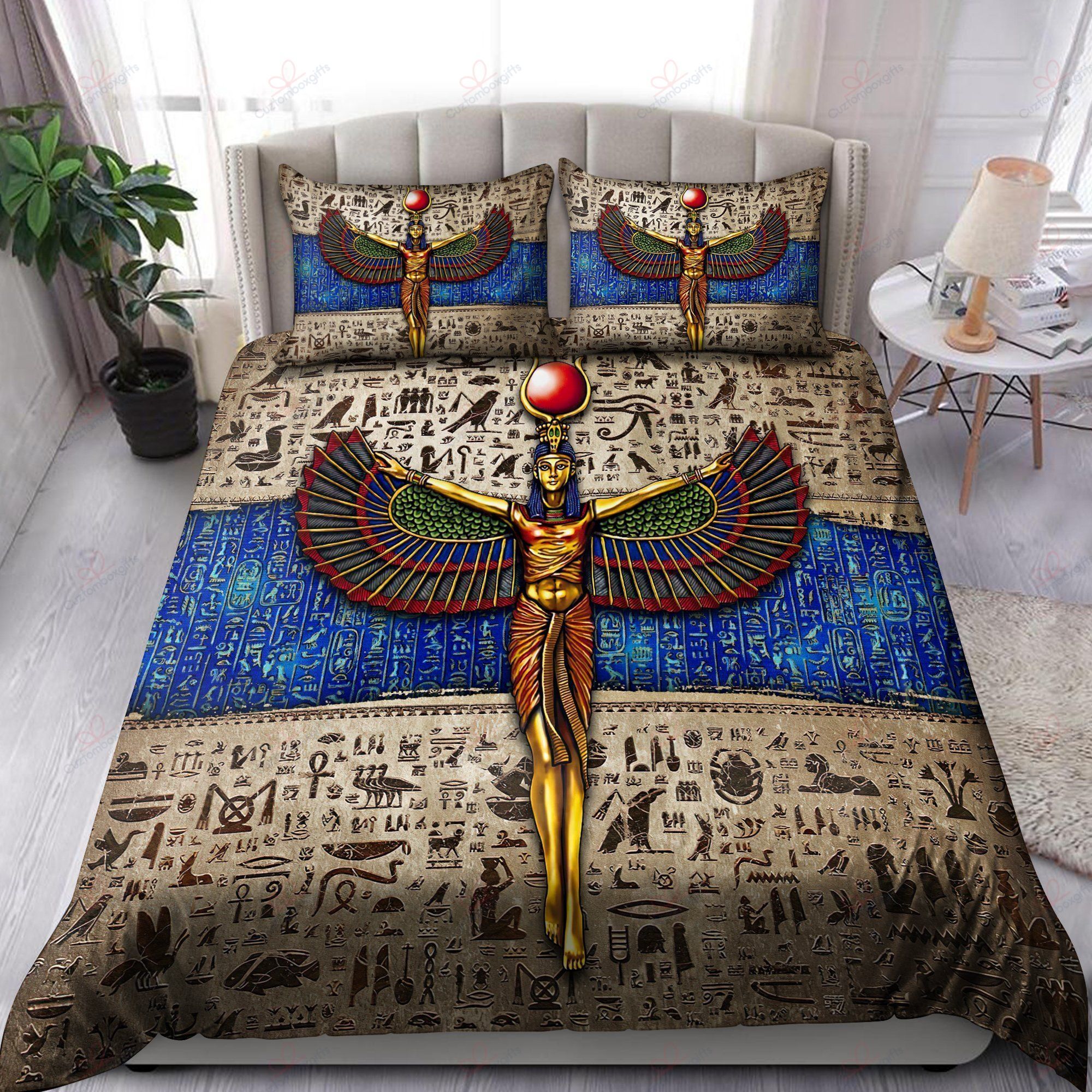 Ancient Egyptian Isis Goddess Bedding Set