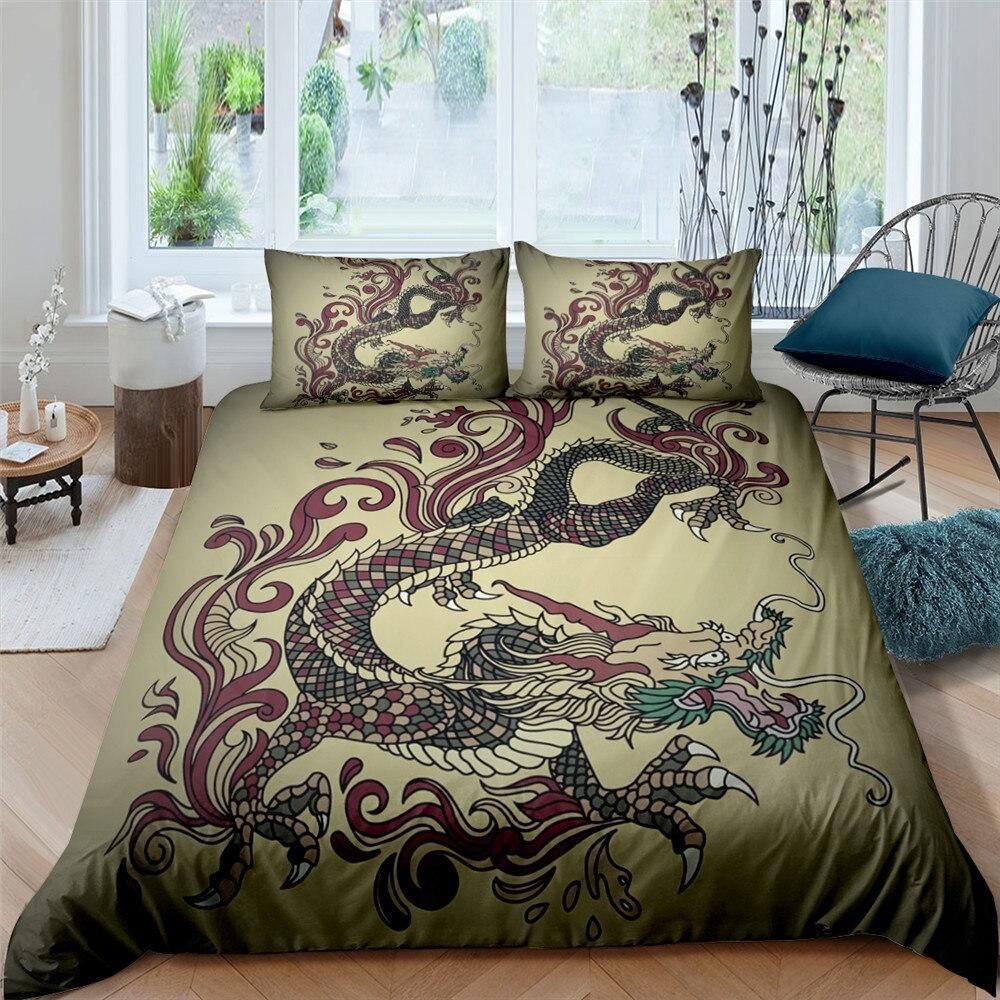 Ancient Oriental Dragon Bedding Set