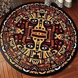 Ancient Primitive Era Pattern Round Carpet