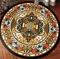 Ancient Primitive Pattern Round Carpet