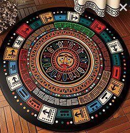 Ancient Primitive Tribal Round Carpet