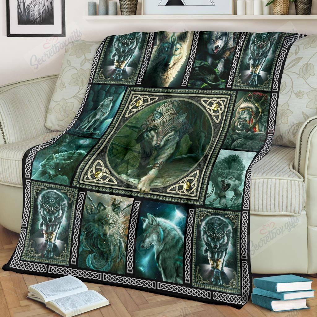 Ancient Wolf Fleece Blanket