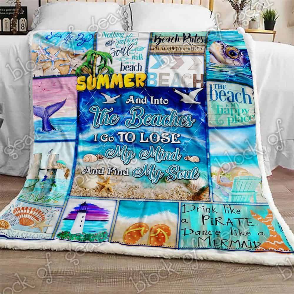 And Into The Beaches I Go Fleece Blanket