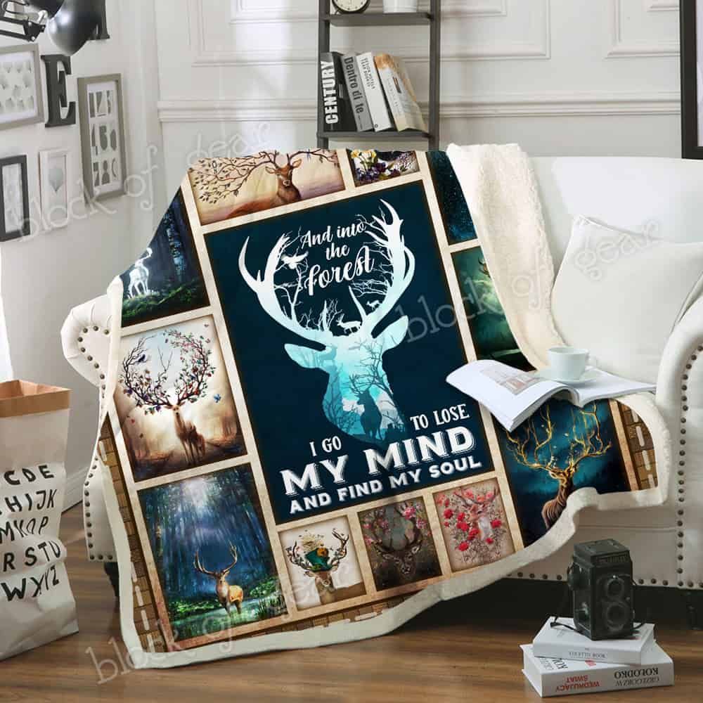 And Into The Forest I Go Deer Fleece Blanket