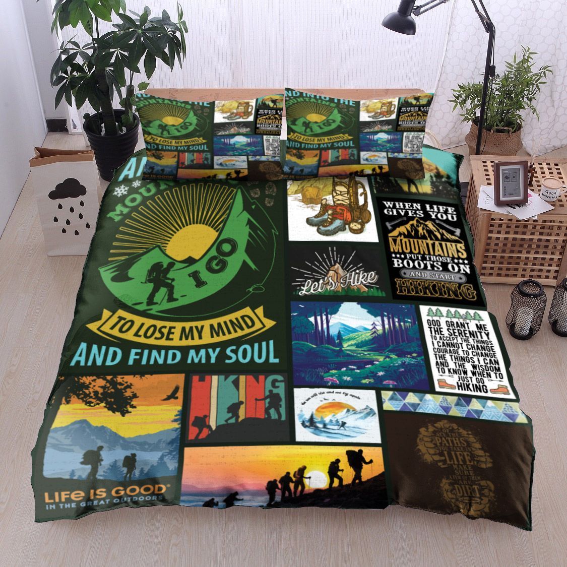 And Into The Mountains I Go Hiking Bedding Set