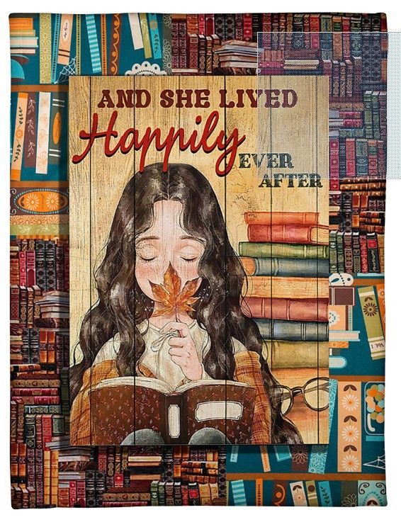 And She Lived Happlily Ever After Reading Book Sherpa Fleece Blanket