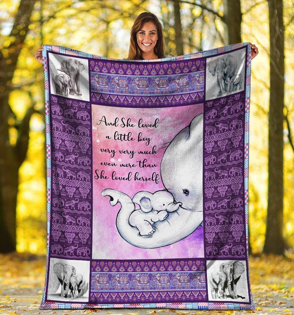 And She Loved A Little Boy Very Very Much Elephant Mom Fleece Blanket
