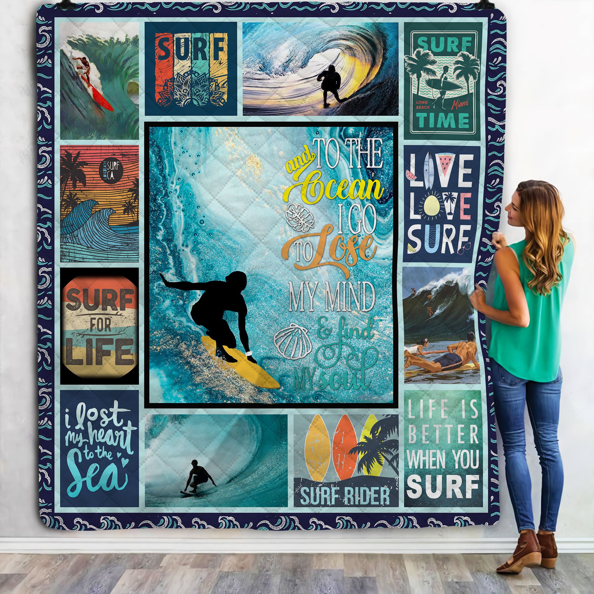 And To The Ocean I Go To Lose My Mind And Find My Soul Fleece Blanket