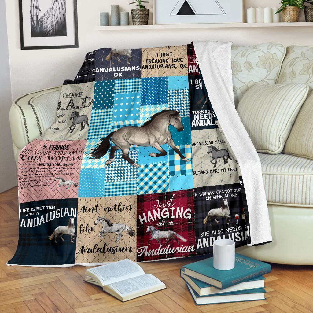 Andalusian Horse Sherpa Fleece Blanket