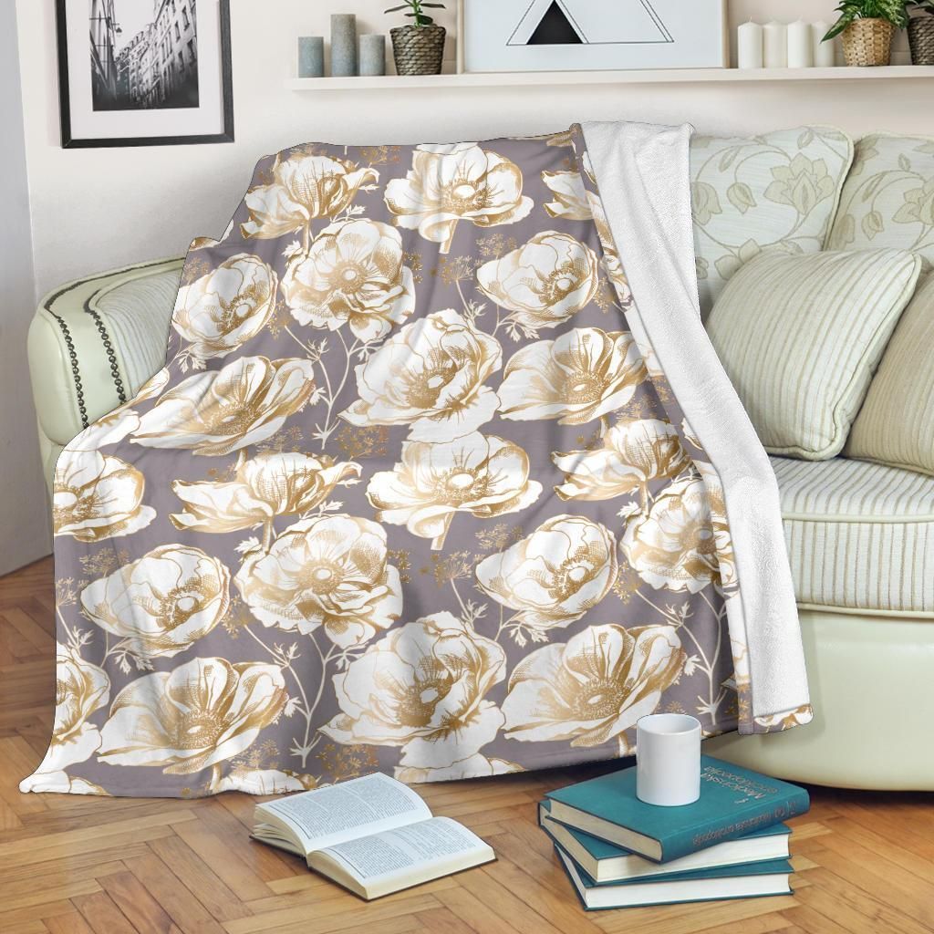 Anemone Pattern Print Design Classic Fleece Blanket