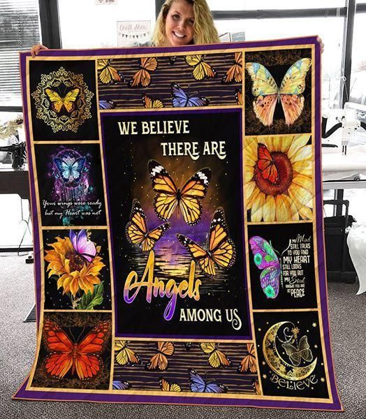 Angel Among Us Butterfly Sherpa Fleece Blanket