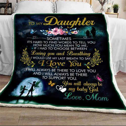 Angel To My Daughter Loving You Sherpa Fleece Blanket