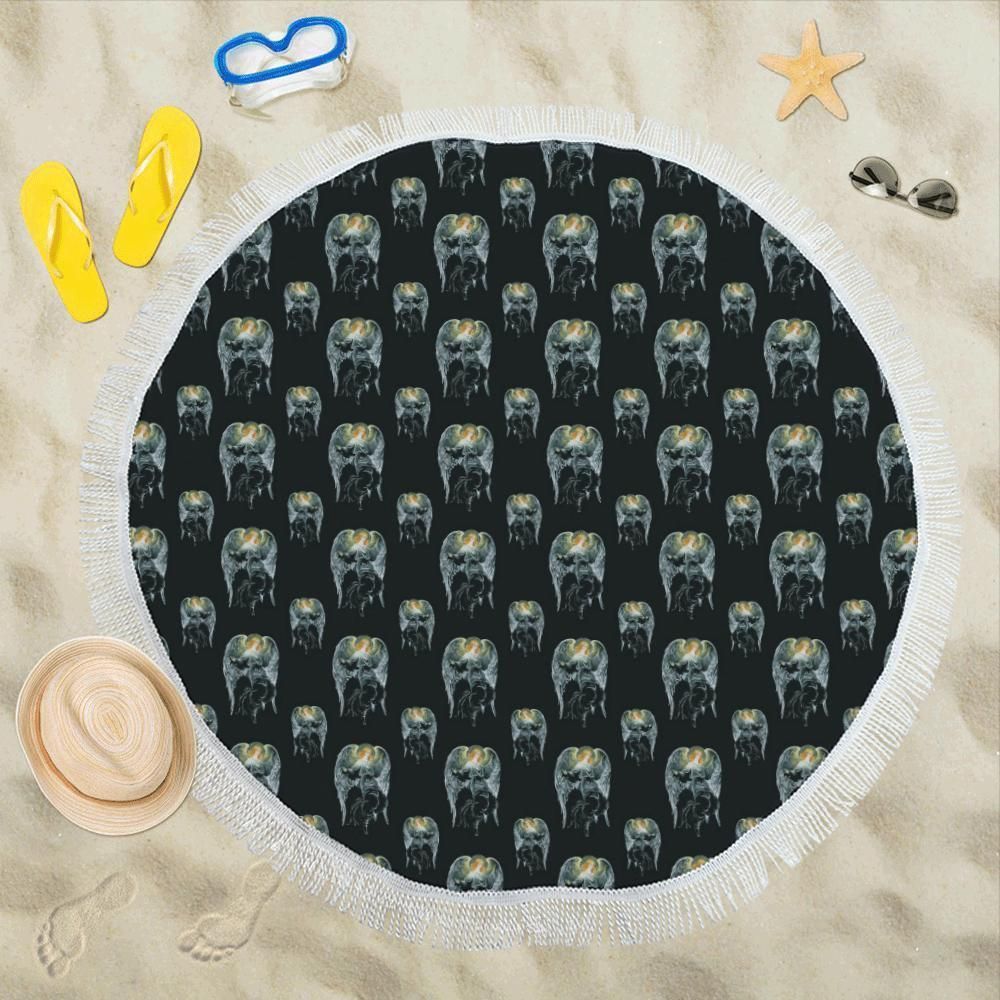 Angel With Wings Cute Design Printed Round Beach Towel
