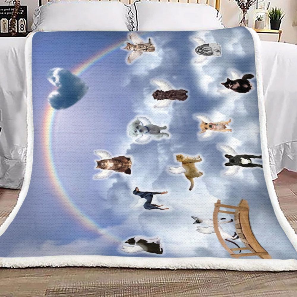 Angels Cat And Dog Sherpa Fleece Blanket