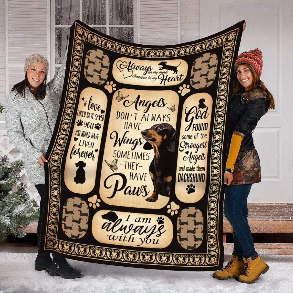 Angels Don’t Always Have Wings Dachshund Fleece Blanket Gift For Dog Lovers