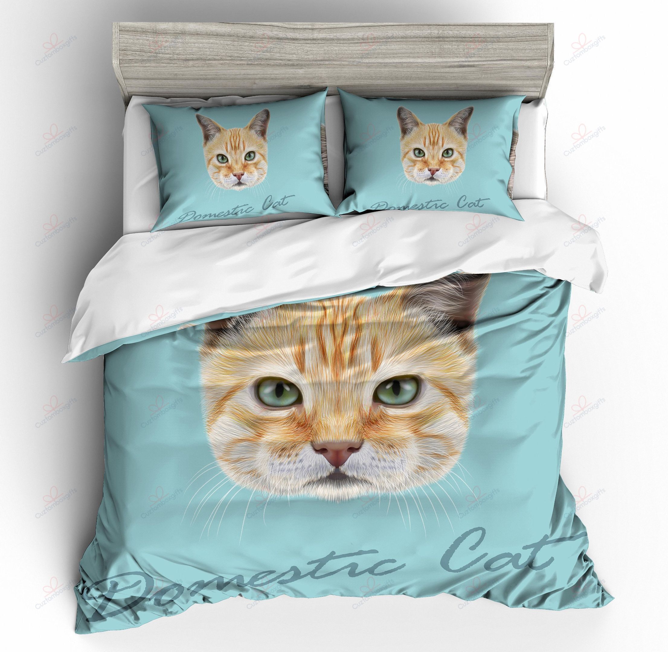 Angry Orange Cat Printed Bedding Set