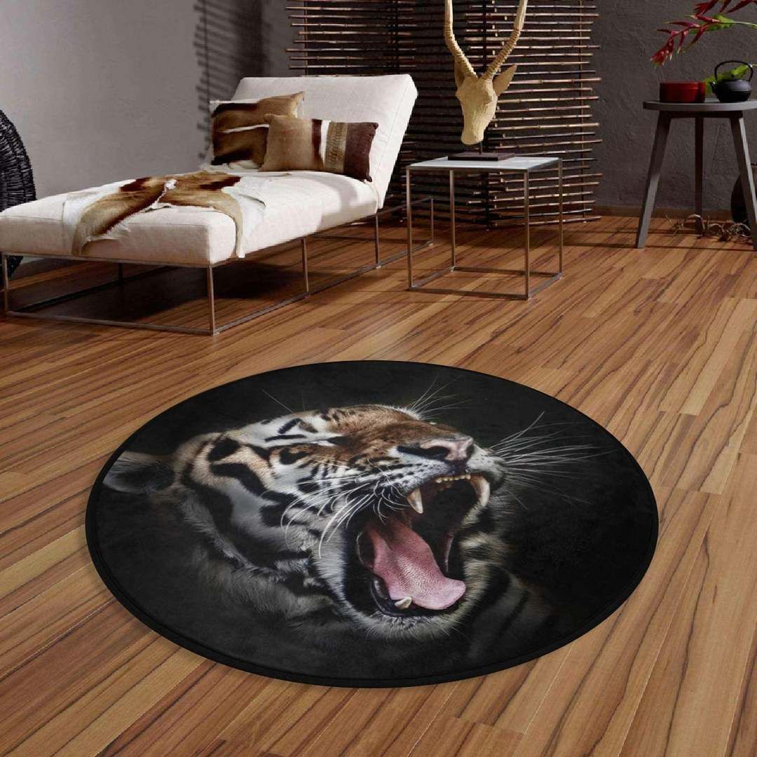 Angry Tiger Round Carpet