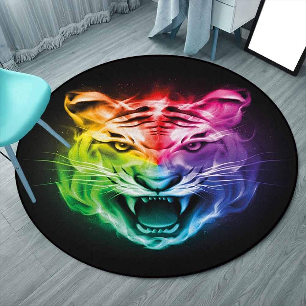 Angry Tiger Round Carpet