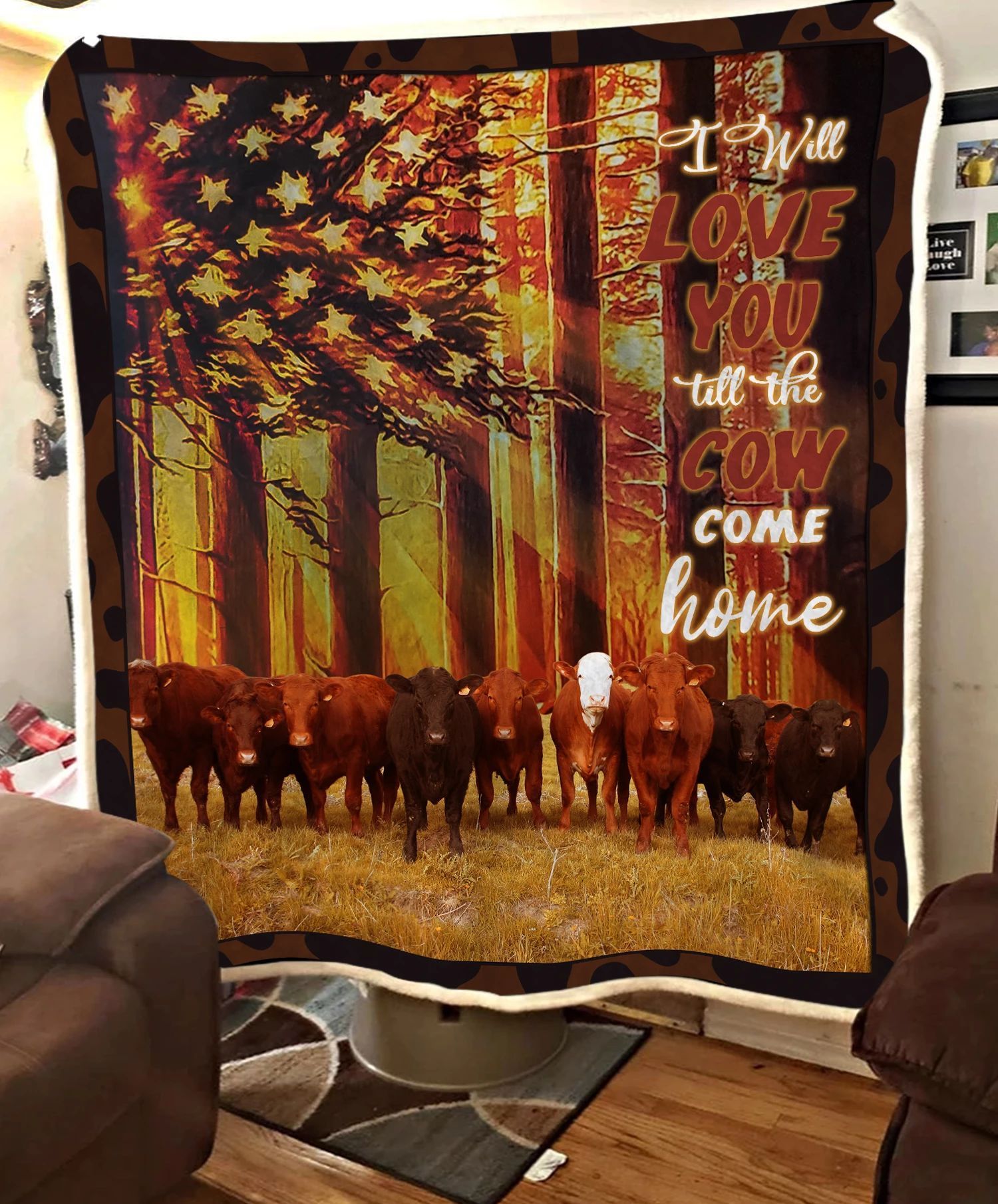 Angus Cattle Sherpa Fleece Blanket