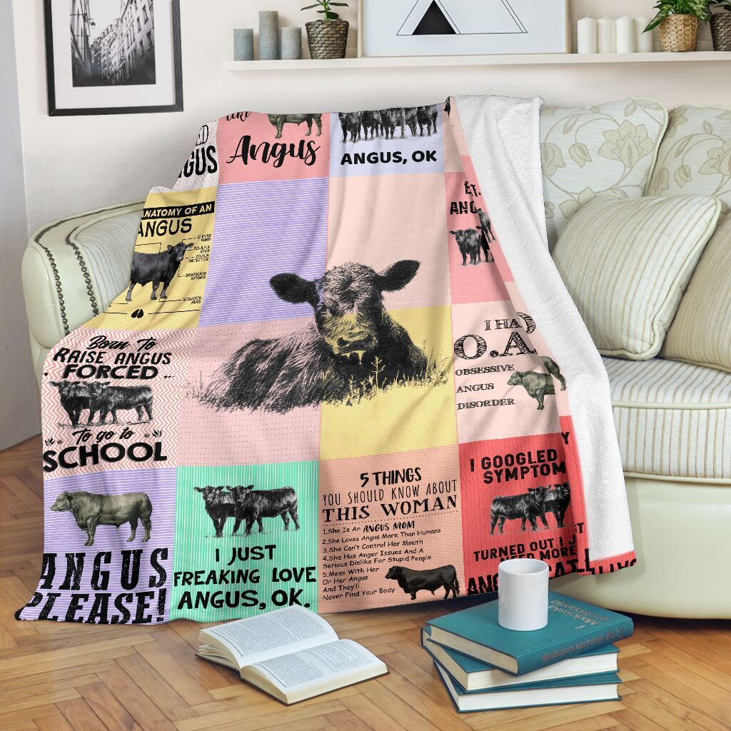 Angus Cattle Sherpa Fleece Blanket