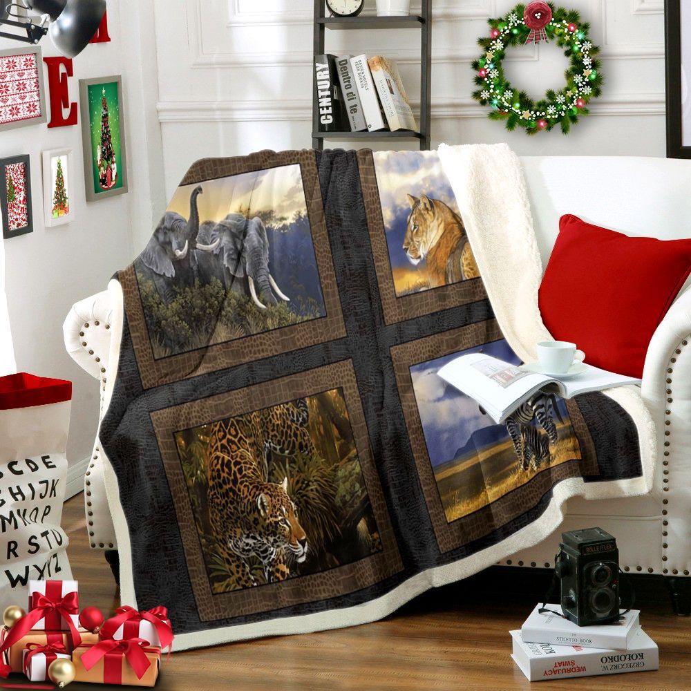 Animal Sherpa Fleece Blanket