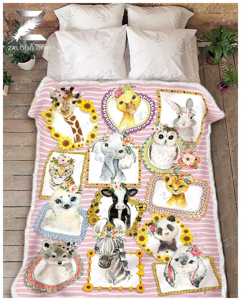 Animal Sherpa Fleece Blanket